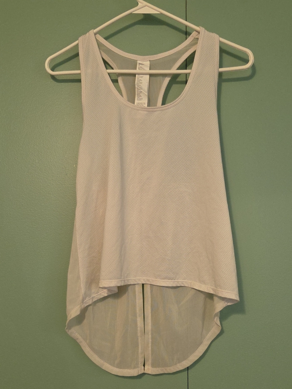 Fabletics Women’s White Racerback High-Low Tank Top Size Xs